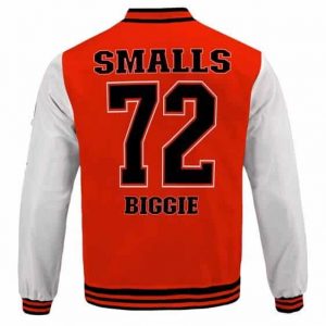 Cool Bad Boy Biggie Smalls 72 Orange Varsity Jacket