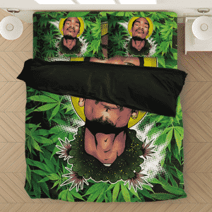 Cool Snoop Doggy Dogg Art Marijuana Background Bed Linen