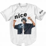 Dope Snoop Dogg Smoking Weed White Baseball Uniform