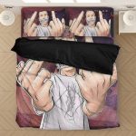 Double Middle Finger Sign Eminem Revival Cover Bed Linen