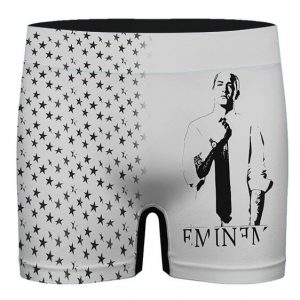 Eminem American Flag Stars Charcoal Art Men's Boxer Shorts