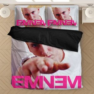 Eminem Blonde Hair Detroit Slim Shady White Bedding Set