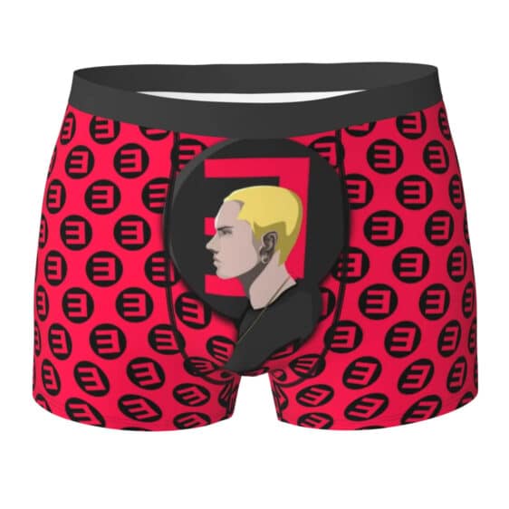 Eminem Face Art And Logo Pattern Torch Red Men's Underwear