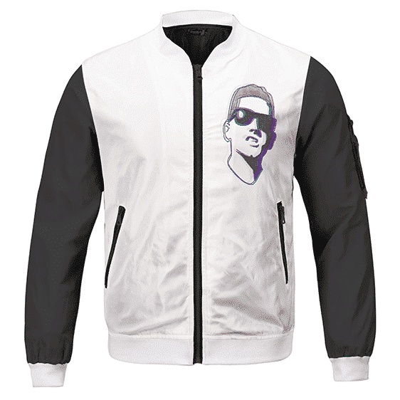 Eminem Rap God Trippy Glitch Head Artwork Varsity Jacket