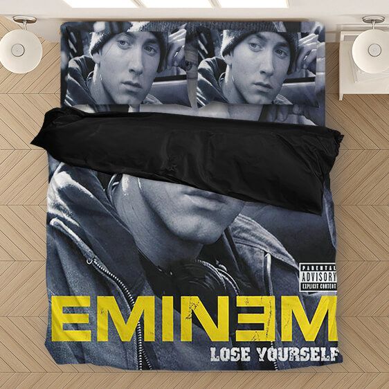 Famous Eminem Face Monochrome Photo Design Bedding Set