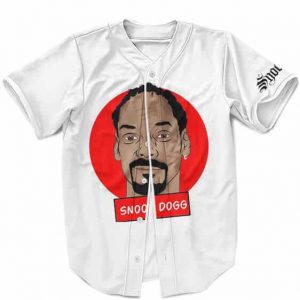 Famous Rapper Snoop Dogg Face Art White Baseball Jersey