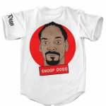 Famous Rapper Snoop Dogg Face Art White Baseball Jersey
