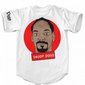 Famous Rapper Snoop Dogg Face Art White Baseball Jersey