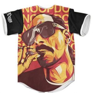 Fantastic Snoop Dogg Smoking Artwork Baseball Shirt