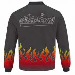 Flaming Notorious Biggie Rap Icon Dark Gray Bomber Jacket