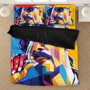 Geometric Multicolor Smoking Snoop Dogg Art Bed Linen