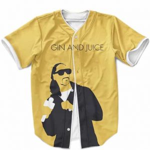 Gin and Juice Snoop Doggy Dogg Yellow Baseball Jersey