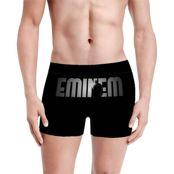 Gray Eminem Logo Minimalist Black Men's Boxer Shorts