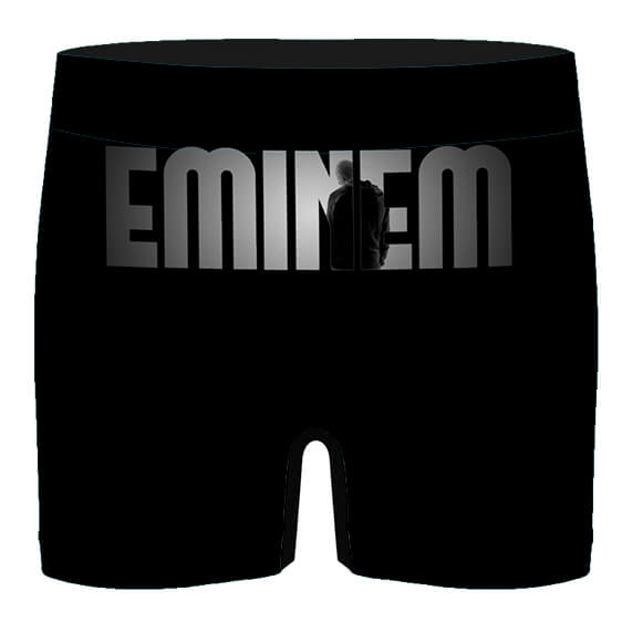 Gray Eminem Logo Minimalist Black Men's Boxer Shorts