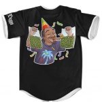 Happy Snoop Dogg Holding Bags of Weed Black Baseball Shirt