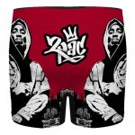 Hip-Hop Rapper Tupac Makaveli Wearing Hoodie Red Men's Brief
