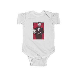 Music To Be Murdered By Eminem Holding Mask Baby Romper