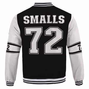 Notorious BIG 72 Tribute Black And White Varsity Jacket