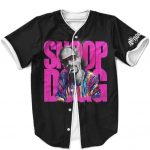 Pink Snoop Dogg Smoking Weed Black Baseball Jersey