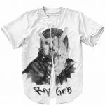 Rap God Devil Horns Minimalist Eminem White Baseball Jersey