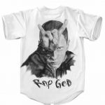 Rap God Devil Horns Minimalist Eminem White Baseball Jersey