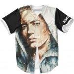 Rap Icon Eminem Unique Drip Paint Art Baseball Jersey