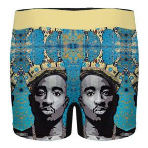 Rap Legend Crowned Tupac Shakur Artwork Stylish Men's Boxers