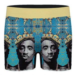 Rap Legend Crowned Tupac Shakur Artwork Stylish Men's Boxers