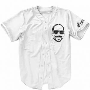 Simple Snoop Doggy Dogg Portrait Art White Baseball Shirt