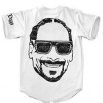 Simple Snoop Doggy Dogg Portrait Art White Baseball Shirt