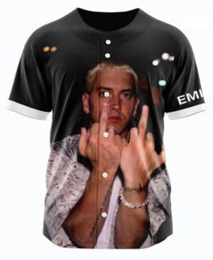 Slim Shady Double Middle Finger Eminem Baseball Jersey
