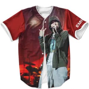 Slim Shady Stage Performance Red Eminem Baseball Shirt