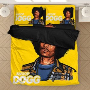 Snoop Dogg Afro Hair Portrait Artwork Yellow Bedding Set