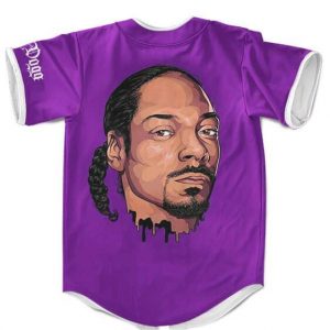 Snoop Dogg Braided Hair Face Art Purple Baseball Shirt