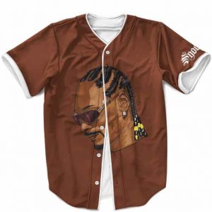 Snoop Dogg Braided Hairstyle All Brown Baseball Jersey