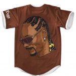 Snoop Dogg Braided Hairstyle All Brown Baseball Jersey