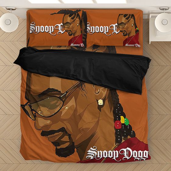 Snoop Dogg Cornrow Braid Hairstyle Brown Bedding Set