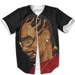 Snoop Dogg Cornrows Braid Reggae Black Baseball Jersey