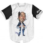Snoop Dogg Cute Caricature Art White Baseball Uniform