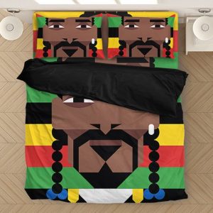 Snoop Dogg Geometric Art Rastafarian Colors Bedding Set