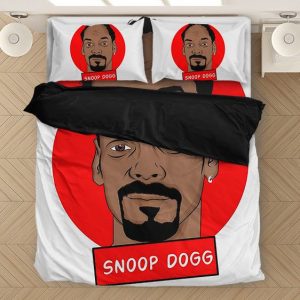 Snoop Dogg Minimalist Portrait Art White Bedding Set