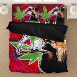 Snoop Dogg Smoking Blunt Red Oriental Pattern Bed Linen