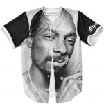 Snoop Dogg Smoking Joint Marijuana Gray Baseball Shirt