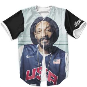 Snoop Dogg Wearing USA Olympics Jersey Baseball Shirt