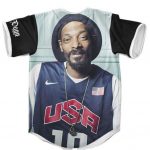 Snoop Dogg Wearing USA Olympics Jersey Baseball Shirt