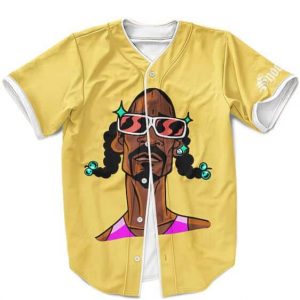 Snoop Dogg With Braided Hair Art Yellow Baseball Uniform