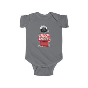 Snoop Dogg With Snoopy Dog House Dope Baby Onesie