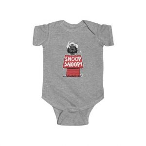 Snoop Dogg With Snoopy Dog House Dope Baby Onesie