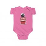 Snoop Dogg With Snoopy Dog House Dope Baby Onesie