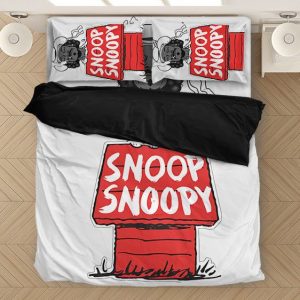 Snoopy Parody Snoop Dogg Minimalist White Bedclothes